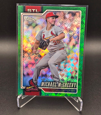 2026 Topps Chrome LogoFractor Michael McGreevy Green Refractor /99  Cardinals 