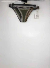 Kiini Womens Olive Green Wren Swimwear Elastic Waist Bikini Bottoms Size Medium