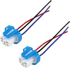 2PCS , 9004 Female Ceramic High Temperatures Vehicle Headlight Plug Socket, A...