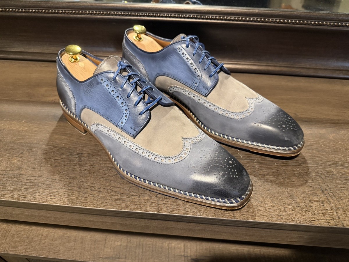 JOSE REAL VELOCE ANTRACITE CORTECCIA BLUE WINGTIP NABUCK ANTRICITE SZ EU46 US13 View 2