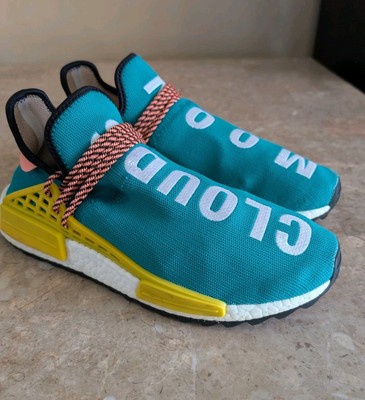 adidas  Human Race NMD (2017) Pharrell Sun Glow Blue Green Shoes Men Size 10.5