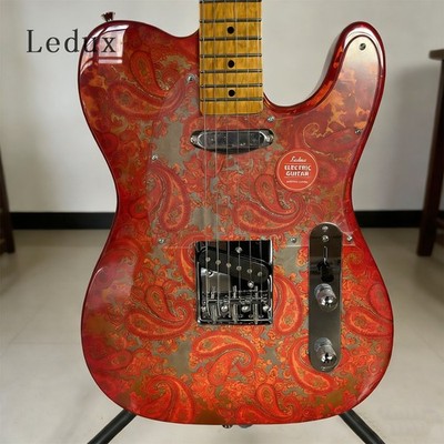 Orange Paisley TL Electric Guitar Maple Fretboard&Neck Fixed Bridge S-S Pickups