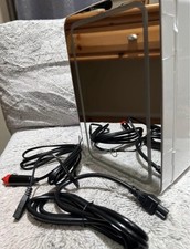 Chefman Portable Mirrored Beauty Fridge, Mirrored Door, LED Lighting, White
