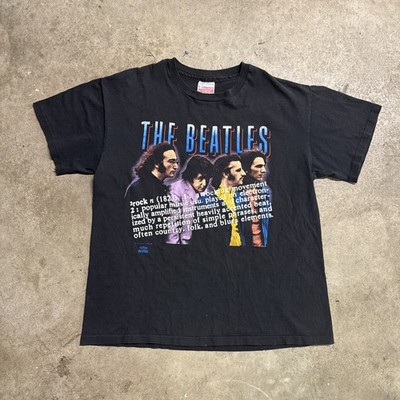 Vintage The Beatles Shirt Adult Medium Black 80s Rap Tee Music Rock Winterland