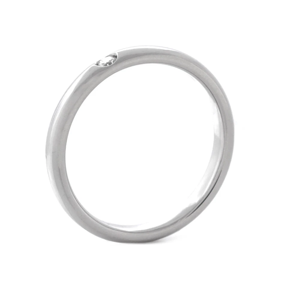 Anillo Harry Winston banda de un solo diamante platino con diamante Foto 3 de 3