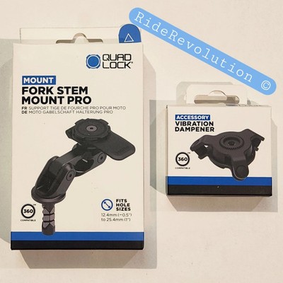 QUAD LOCK Motorcycle/Moto Fork Stem Mount PRO + Vibration Dampener -NEW/FREE S+H