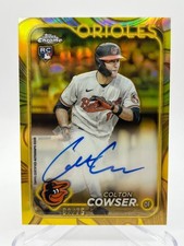 2024 TOPPS GILDED COLTON COWSER RC 02/75 YELLOW GOLD REFRACTOR AUTO CGA-CC