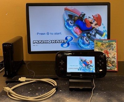 Nintendo Wii U Mario Kart 8 Deluxe 32GB Handheld System Black With Complete Game