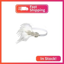 Roaring 20s Great Gatsby Women's Flapper Feather Headband 1920s Art Deco Headpie