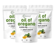 3X Micro Ingredients Oil of Oregano Softgels 6000mg Per Serving,900 Count