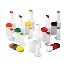 Winco PPB-1R 1 qt. Pour Bottle w/Spout & Lid | Red