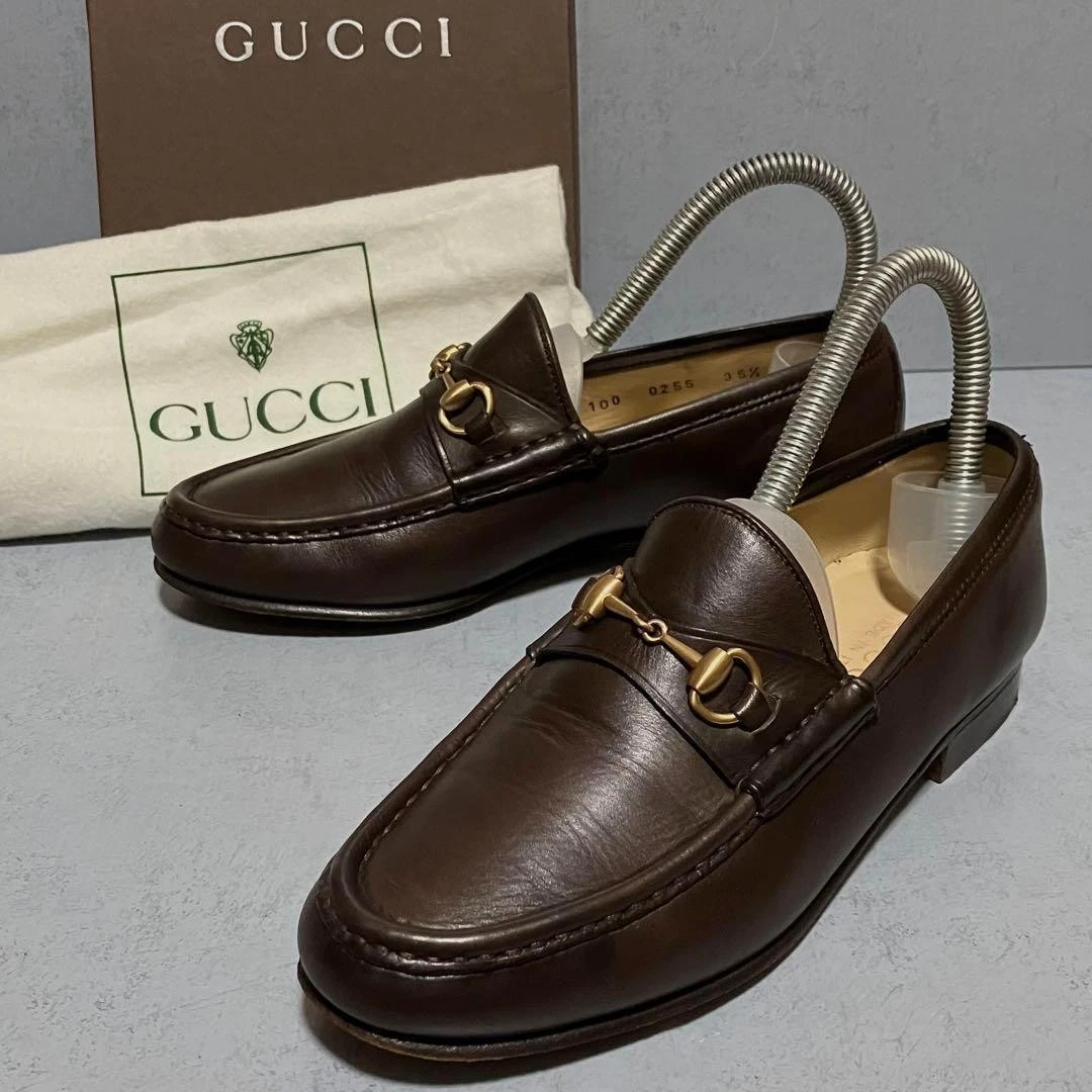 Mocassins femme 5,5 US Gekai Gucci Horsebit marron foncé sac en boîte 1316