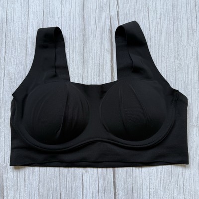 True & Co True Body Lift Scoop Bra Size XS Black Padded 14874