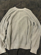 Hollister Men's Ribbed Knit Boxy Fit Crew Neck Pullover Sweater Gray XL