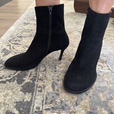 Ann Demeulemeester Black Suede ankle boots 41 EURO Heeled Sock Bootie Designer