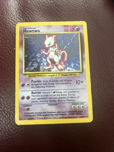New ListingPokémon TCG Base Set Mewtwo Holo Card 10/102 Rare