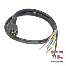 7 Way Trailer Plug Inline Light Cord 4 Feet Heavy Duty 7 Pin Wiring 4 Foot