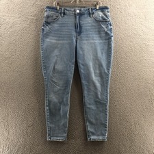 Ava  Viv Jeans Womens 18 Blue Stretch Distressed High Rise Skinny Zip Fly Denim