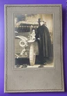 Photo CDV Cabinet Studio JAPAN man wearing GETA car decor B344