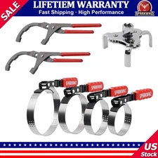 Set of 7 SPARKWHIZ Red Oil Filter Wrench Set Adjustable 3-Jaw Oil Filter Wrench