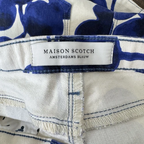 Maison Scotch Le Voyage Legging Women’s White / Blue Skinny Leg Pants size 27 - Picture 7 of 10