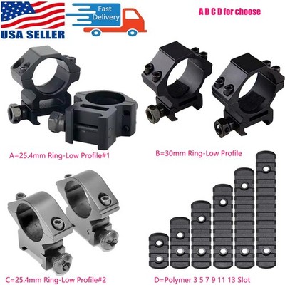 3/5/7/9/11/13 Slots Polymer Section/Low Profile 1 Inch/30mm Ring Scope Mount US