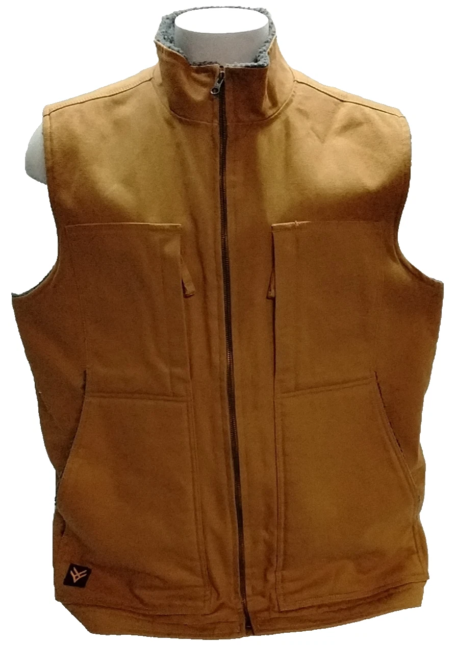 Mens XL HAWX Tan w/ Sherpa Lining Insulated Vest