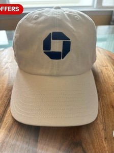 JP Morgan Chase Hat White Us Open Adjustable Cap TWO AVAILABLE 