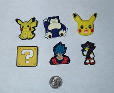Pokemon Anime Theme Shoe Charms Lot 6 Pieces Pikachu Snorlax Sonic