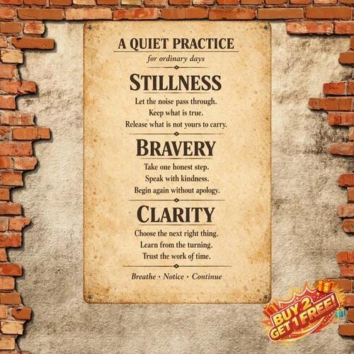 Serenity Prayer Positive Inspiring 8x8 Vintage Tin Metal Sign Decor