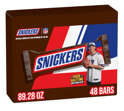 SNICKERS Full Size Bulk Milk Chocolate Candy Bars, 1.86 oz Bar, 48 ct Box