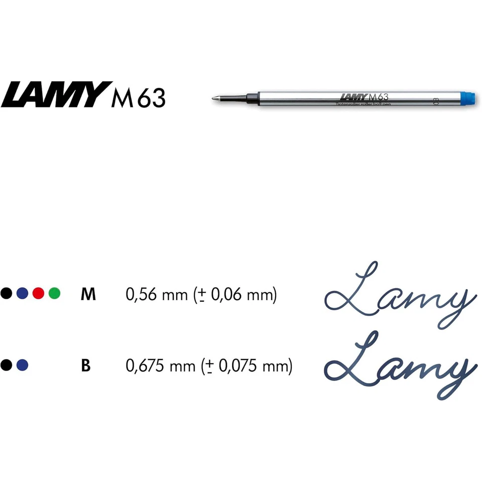 LAMY Tintenrollermine 823 M63 2er Set BLAU Stärke M löschbar - Bild 2 von 2