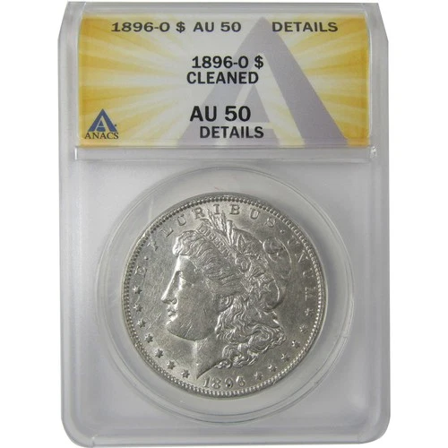 1896 O Morgan Dollar AU 50 Details ANACS Silver $1 Coin SKU:I18955