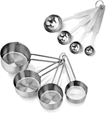 Juego de Cucharas y Tazas Medidoras de Acero Inoxidable para Cocina Profesional
