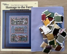 OOP Cross Stitch and Country Crafts HOMAGE TO THE FARM Chart Evenweave DMC floss