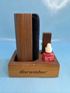 Vintage Discwasher DiscSet D4 SC-2 Stylus Cleaner Kit - Wood Block Brush