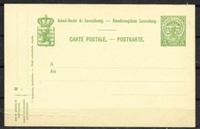 Luxemburg  1907 Ganzsachenpostkarte  P 63 - 5 Cent grün Neues Wappen, **-