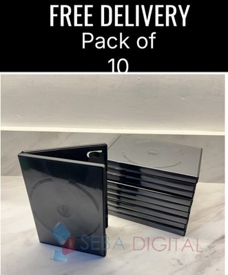 10 x einzelne schwarze DVD 14mm für Disc Spine neue Leerhüllen