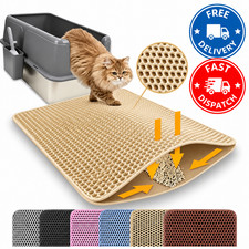 Cat Litter Tray Mat Double Layer Trapper Waterproof Non Slip Easy Clean Pet Mat