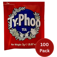 Typhoo 100 Tea Bags with String, Tagged & Envelope - 100 One Cup T-Bags 0.06 per strip