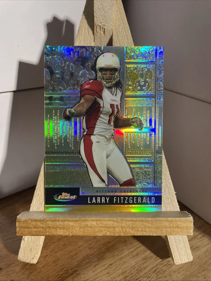2008 Larry Fitzgerald Topps Finest Gold Refractor 22/50 #59 Cardinals Look! - Image 2 of 4