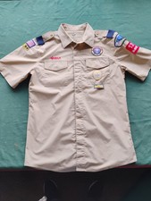 Boy Scouts of America Men s Uniform Shirt Cotton Blend Size Medium BSA W/Patches