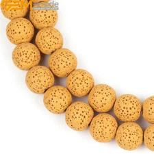 Natural Lava Rock Charm Gemstone Loose Beads For Jewelry Making 15" Girl's Gift