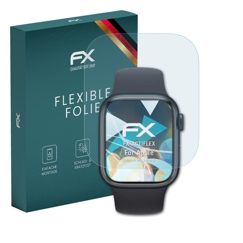 atFoliX 3x Folie für Apple Watch 41 mm Series 9 Schutzfolie klar&flexibel - 第 1/8 張圖片