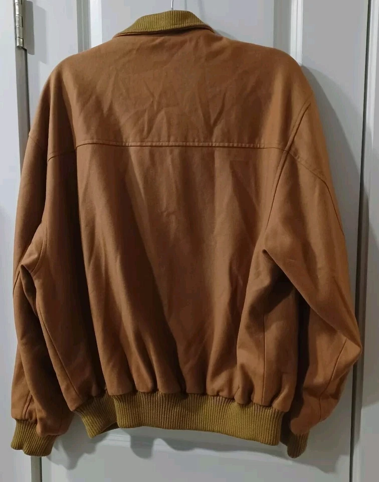 Nordstrom Mens Jacket Camel Size M Wool Blend Zip Up Lined Quiet Luxury Preppy - Image 2 of 4