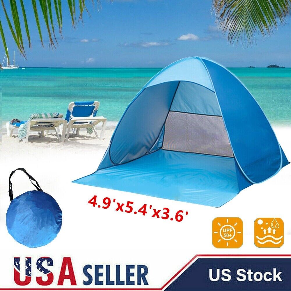 Pop Up Beach Tent Portable Sun Shade Shelter Outdoor Camping Fishing Canopy Blue