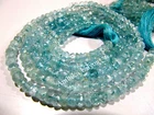Natural Aquamarine Rondelle faceted Beads 4 to 6mm sold per strand 8 inches long