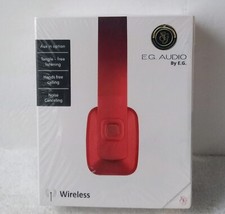 E.G. Audio Wireless Headphones Music Noise Canceling Red Built-In Mic Sealed