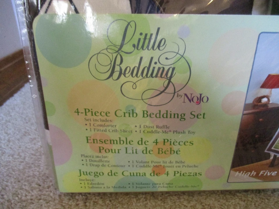 Juego de 4 piezas de ropa de cama para cuna edredón sábana con volantes felpa Little Bedding By NoJo nuevo Foto 2 de 4