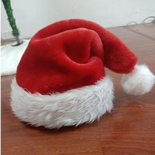 Adult CHRISTMAS SANTA HAT Father Xmas Soft Velvet Hat Fancy Dress Accessories